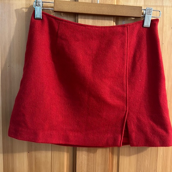Express Dresses & Skirts - Express Vintage 90’s Red Wool Mini Skirt Size 1/2